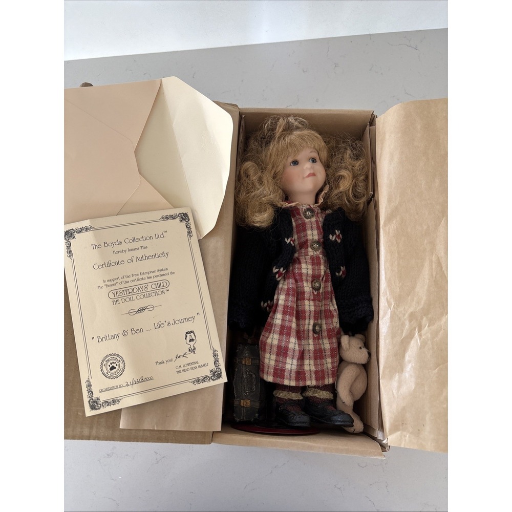 2000 Boyds Bear Yesterdays Child Brittany & Ben Life's Journey Doll 4803 Vintage